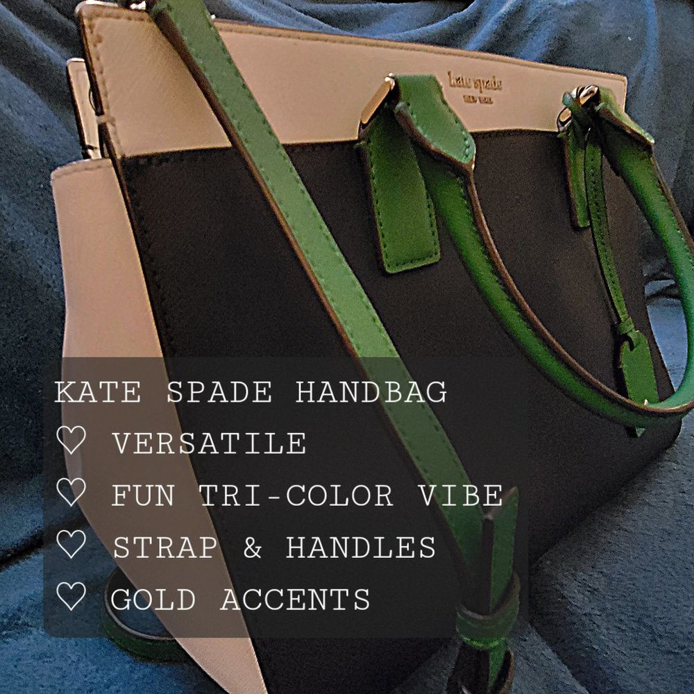KATE SPADE TRI-COLOR HANDBAG w/ FREE WALLET!